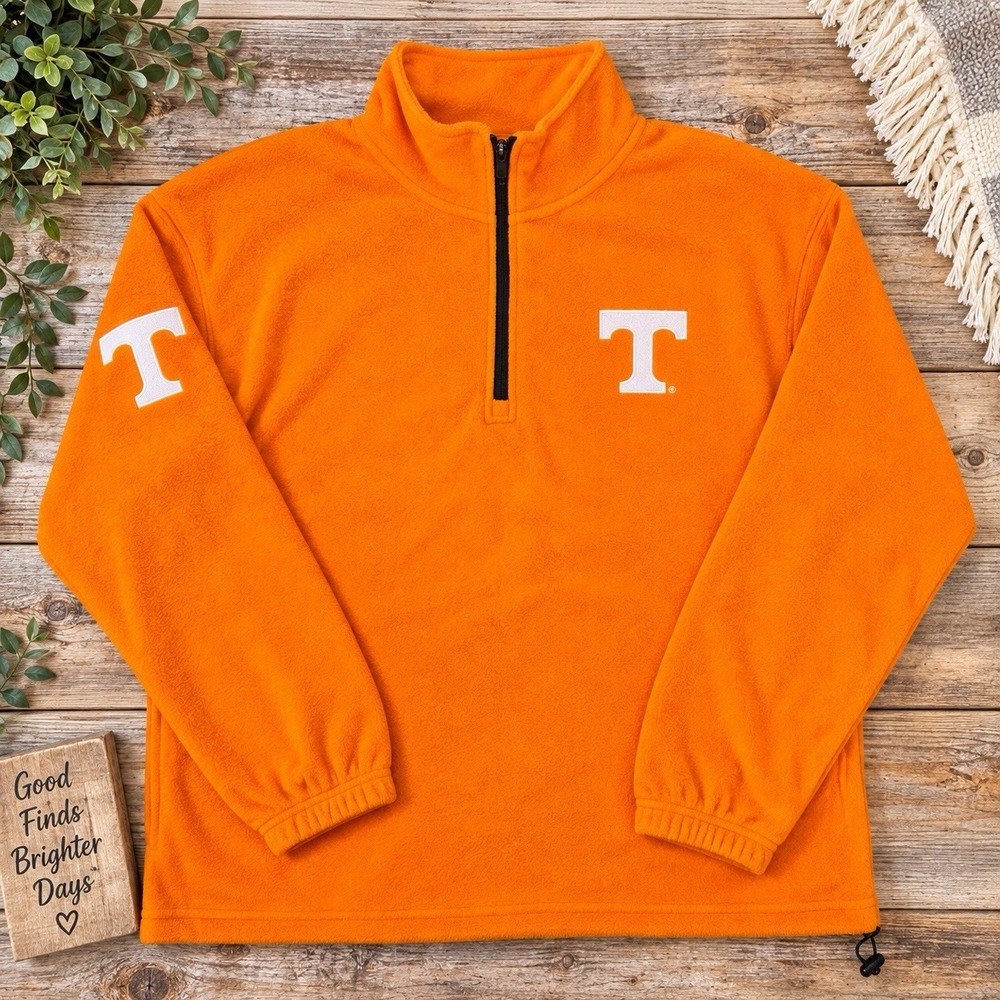Tennessee Volunteers Fleece Pullover Men L Orange 1/4 Zip Knights Apparel Vols